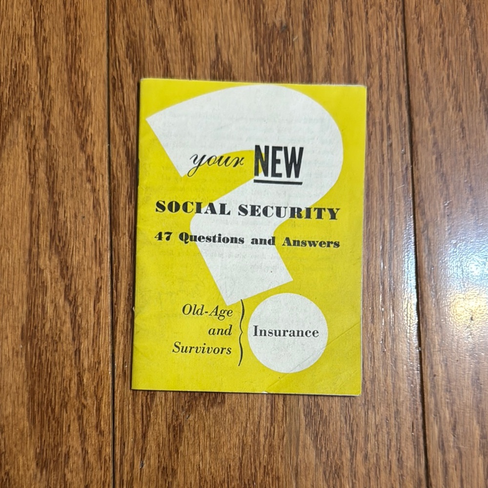 Vintage Yellow and Black Social Security Booklet (October 1950)